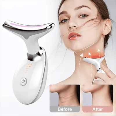1pc Intense Pulsed Neck Face beauty instrument Firming Wrinkle Removal Tool ,Rechargeable LED three-color face and neck massager