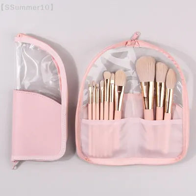 【SSummer10】Makeup Brush Case Makeup Brush Holder Travel Waterproof Cosmetic Bag Stand-up Foldable Makeup Cup With Zipper【SS】