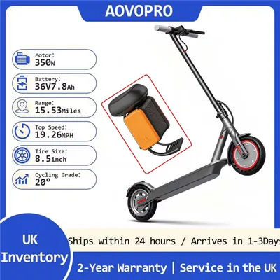 AOVOPRO 350W Motor Enhanced Edition Seat Storage Electric Scooter 25km Range Power Scooter Tyre Suspension 19mph Speed