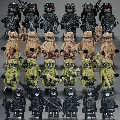Special forces military figures, Ghost SWAT soldiers, building blocks, explosion-proof police building blocks, Ghost SWAT