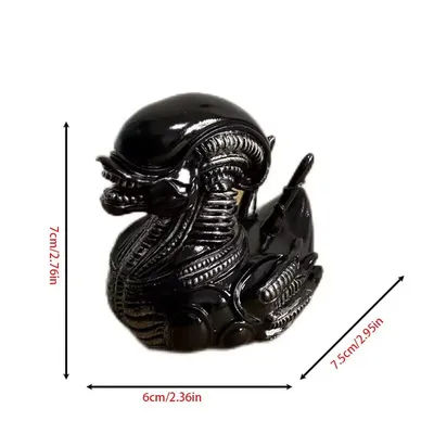 Alien Xenomorph Duck Figurine Horror Movie Inspired Resin Duck Statue for Living Room Home Office Desk Decor Geek Collectibles