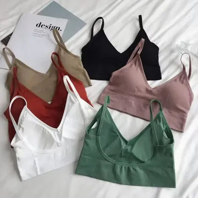 Femmes Sexy culture hauts soutien-gorge bustier tubulaire femme Streetwear sans manches sans couture sport soutien-gorge culture Camis haut t-shirt Bandeau débardeur de base