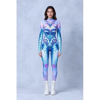 Tuta Intera Body Costume tutina Grafico Sirena Stampa Sirena Rave Per donna Costume per Festival Musicale Feste Discoteca Halloween Carnevale Bambini Adulti