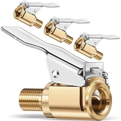 Confezione da 4 raccordi per pneumatici con adattatore a clip, raccordi anti-perdita per compressore di gonfiaggio veicoli, accessori di collegamento.