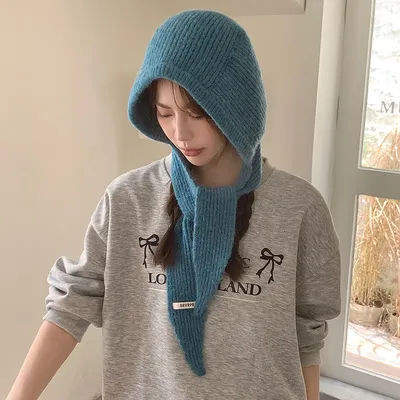 Chapeau rouge de noël et du nouvel an, écharpe tricotée de couleur unie, chapeau chaud d'automne et d'hiver, chapeau d'extérieur polyvalent à la mode, casquettes de Protection des oreilles
