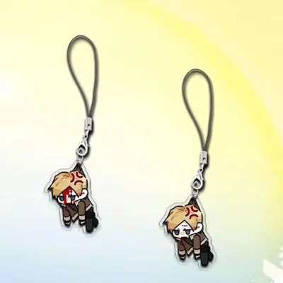 Game Leon Scott Kennedy Cosplay Keychain Acrylic Pendant Phone Chain Keyring 2Pcs/set Key Chain Bag Accessories Ornament Props