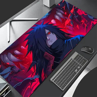 Grand tapis de souris Naruto Madara Uchiha, tapis de jeu professionnel pour joueurs eSports, tapis de bureau étendu en caoutchouc pour souris et clavier