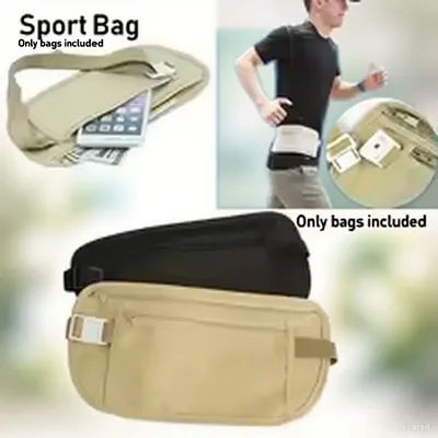 Sac de taille Invisible pour course à pied, sac de sécurité caché de voyage, pochette pour passeport, ceinture d'argent, portefeuille dissimulé, paquet cadeau de rangement B