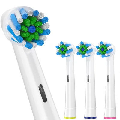 4 têtes de brosse à dents, compatibles avec les brosses à dents électriques Braun Oral-B, têtes de brosse de remplacement pour les modèles Vitality Pro 1000 et 2000.