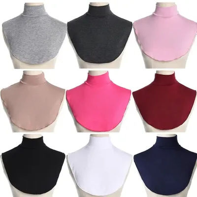 Couverture de cou Modal en coton doux, Hijab du Ramadan, enveloppement de sauna, faux col complet, col haut, écharpes à col roulé