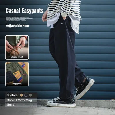 Maden tenue de travail rétro pantalons décontractés amples printemps et automne vert élastique Leggings pantalons longs pour hommes