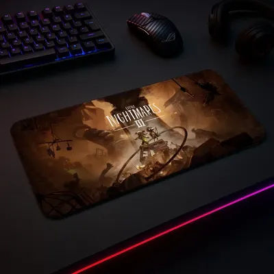 Tapis de souris Little Nightmares 3, grand XXL90x40cmx5mm, tapis de bureau cousu, accessoires de jeu, pièces PC