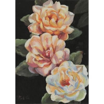 'When the Rain Comes' Oil on Canvas Painting of Roses