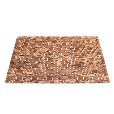 Cobbled Path,'Artisan Crafted Teak Wood Mat from Bali'