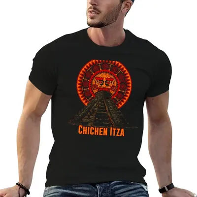 Chichen Itza T-Shirt homme en coton de haute qualité, T-shirt d'été pour hommes, T-shirt décontracté
