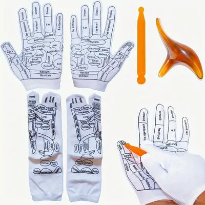 Acupressure Reflexology Socks with Massage Tools Set Foot Pressure Point Therapy Trigger Point Massager Stick Foot Care Tool