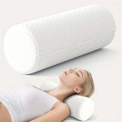 1 pcs Round Cervical Roll Pillow with Removable Washable Cover Ergonomically Designed To Fit The Head Neck Back and Legs