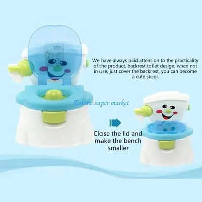 090B Portable Cartoon Baby Toilet Trainer 3 in 1 Training Potty Chair Toilet Seats