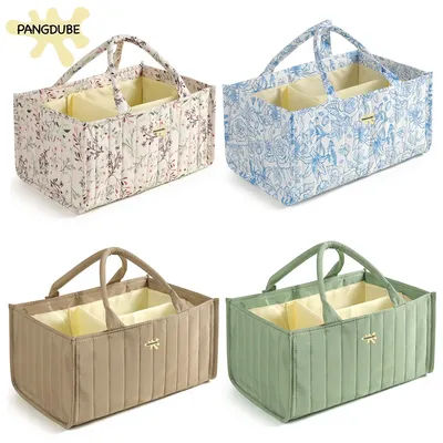 PANGDUBE Fashion Diaper Stackers & Caddies Waterproof Baby Diaper Organizer Bag Foldable Storage Bag for Baby Things