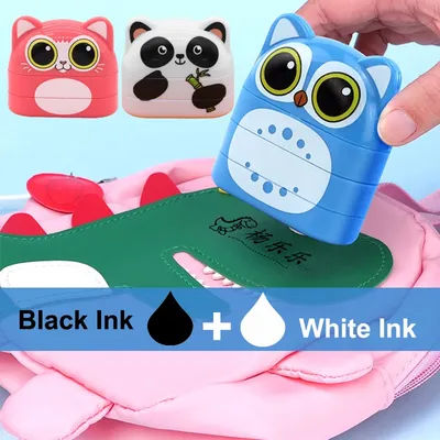 Children Name Stamp Custom Double -layer black and white ink Student's Seal Kindergarten Clothes Personalize Kids Name Stickers