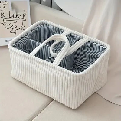 1pc Large Bohemian Storage Basket - Multi-Compartment Organizer for Baby Clothes, Toys & Home Decor