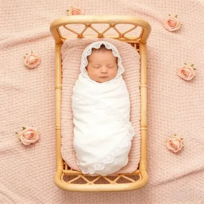 Newborn Photography Props Handmade Furniture Retro Rattan Round Bed Photo Accesories Recien Baby Girl Boy Posing Bed Background