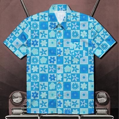Retrò Vintage Anni '70 Camicia Camicia Aloha Hippie Disco Floreale Geometrico Costume Per uomo Mascherata Vacanza Feste Parata dell'Orgoglio Adulti Camicia