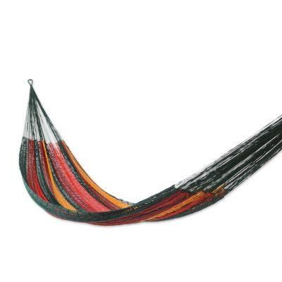'Red Wine Sunset' (double) - Unique Rope Hammock from Mexico