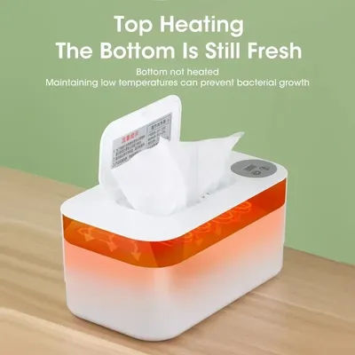 Fast Heating Portable Baby Wipe Warmer with USB Charger and LED Screen for Wet Towels Dispenser for Car Home Nursery Use