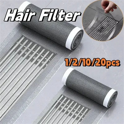 1/2pcs Cuttable Shower Drain Hair Catcher Self-Adhesive Floor Drain Stickers Disposable Mesh Bathroom Kitchen Sink Hair Filter