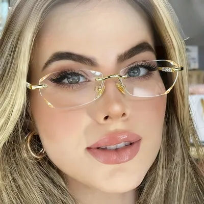 Lunettes de lecture anti-lumière bleue pour femmes, sans monture, haute définition, style vintage, ultra-légères, lunettes haut de gamme