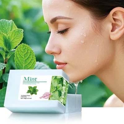 Mint essential oil cleansing soap, handmade soap for cleansing, natural organic plant essential oil soap, bath soap