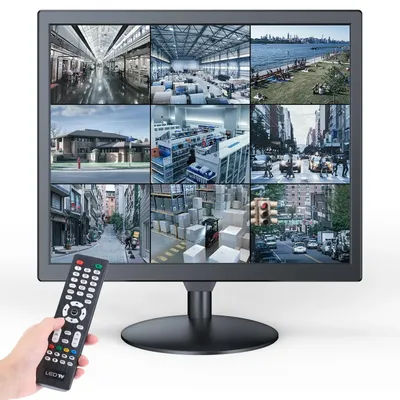 Moniteur Eyoyo de 17 pouces pour caméra de sécurité, résolution 1280 x 1024, avec ports AV, HDMI, VGA et BNC ; prend en charge la lecture de vidéos au format USB et la commande à distance