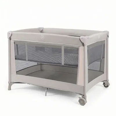 Foldable Travel Cot Set with Soft Mattress, Wheels & Travel Bag, Fast & Compact Folding for Newborn Toddler Indoor Outdoor Use