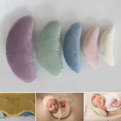 Newborn Posing Beans Pillow Baby Photography Props Pillow Baby Mat Cushion Positioner Auxiliary Crescent Bone Shape Pillow