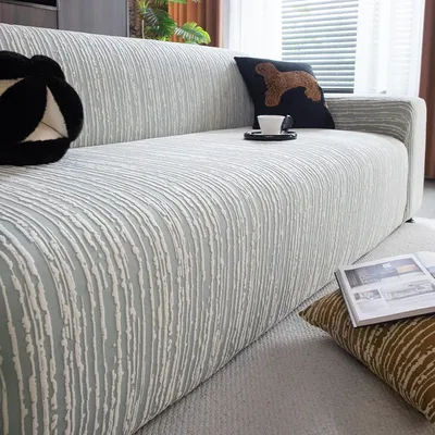 Stretch Sofa Slipcover Solid Color Sofa Couch Cover Soft Non-slip Dustproof Furniture Protector for Living Room Home Decor