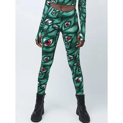 Mode femmes oeil mal imprimé Leggings pour Fitness taille haute gymnastique Legging Push Up entraînement femmes vert imprimé Leggings