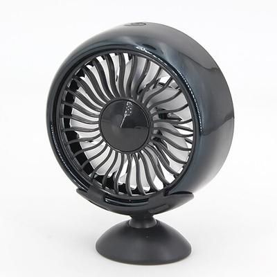 Ventilatore USB per auto da cruscotto, ventilatore portatile a 3 velocità con luce ambientale a LED colorata, raffreddatore d'aria silenzioso per auto ruotabile a 360° con supporto a ventosa per auto,