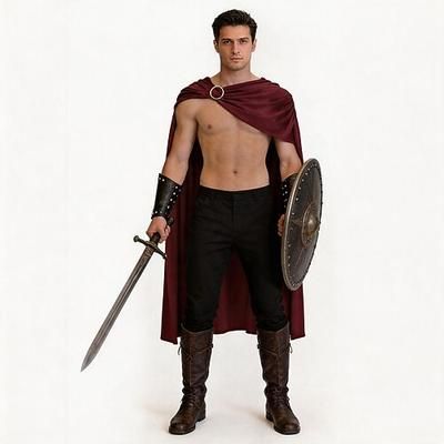 Medievale Rinascimento Antica Roma Lunghezza al pavimento Mantello Gladiatore Ranger Costume Per donna Halloween Carnevale LARP Adulti Mantello