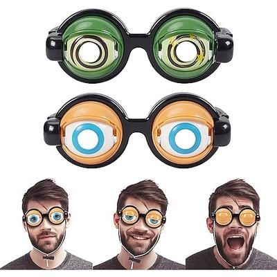 2 occhiali divertenti, occhiali stravaganti con occhi finti per adulti, occhiali originali e buffi con occhi che lampeggiano, accessorio divertente per costumi di Halloween, cosplay, feste, cabine