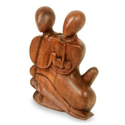 Family Love,'Unique Wood Sculpture from Indonesia'