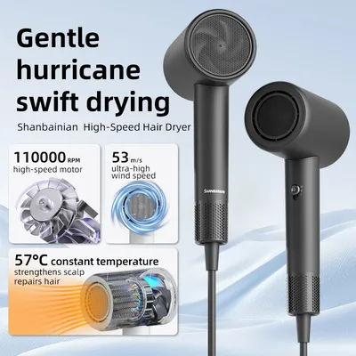 Sèche-cheveux haute vitesse, sèche-cheveux ionique haute puissance 2200W pour la maison et le salon, séchage rapide