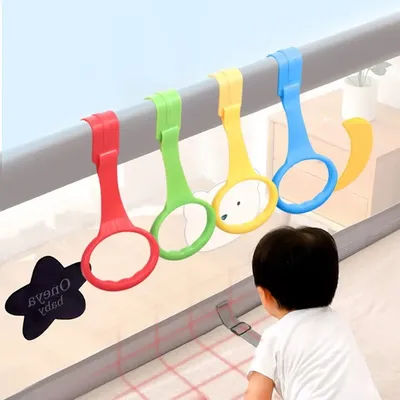Creative Plastic Pull Ring for Playpen Bed Accessories Solid Color Baby Crib Hooks Baby Pull Ring Help Baby Stand