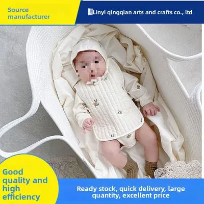 Baby with waterproof printing pad portable hand basket double handle baby changing table cotton rope sleeping basket