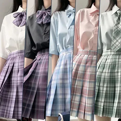 Uniforme japonais Jk pour étudiantes, chemise rose pour femmes, uniformes coréens pour lycéennes, manches courtes, blanc/noir/vert/bleu