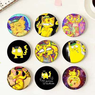 Musician Suburban Daredevil W-Wifiskeleton Round Badge Creative Brooch Clothing Backpack Accessories Lapel Pin