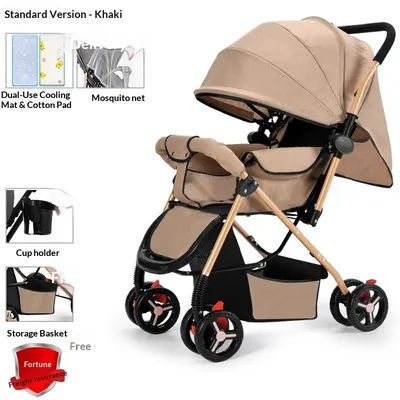 Lightweight Foldable Baby Stroller Reversible Compact Travel Infant Reclining High Seat Newborn Stroller Baby Trolley Baby