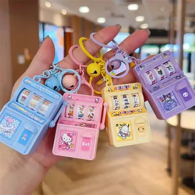 **Palm Mini Lottery Machine Fruit Machine Keychain Pendant Cartoon Rocking Fun Puzzle Gift For Friends