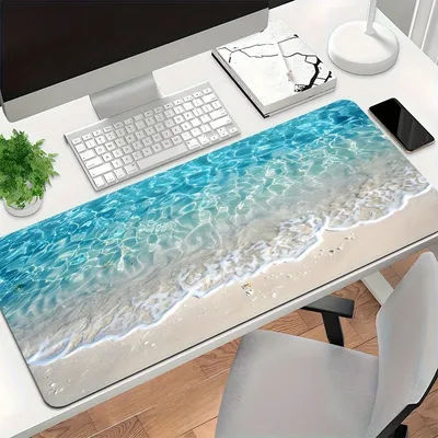 Tapis de souris de jeu extra large Ocean Beach Wave, tapis de bureau antidérapant en caoutchouc pour le bureau, la maison et l'étude