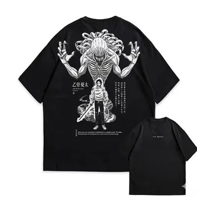 Anime Jujutsu Kaisen Yuta X Rika Graphic T-Shirt Cotton Oversized Shirt Unisex Men Short Sleeve O-Neck Y2k Selling Popular